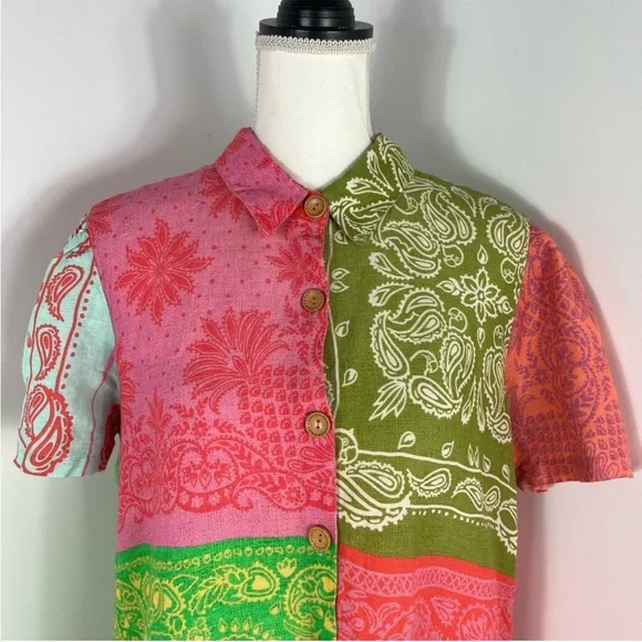 Farm Rio x Anthropologie printed surf shirt